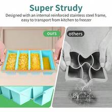 Silicone Freezer Tray For Sauce Cube: GGOW Silicone Freezing Tray For Broth Soup Storage Freeze 250mL 125mL Souped Portion - 水藍色 - 查看 3