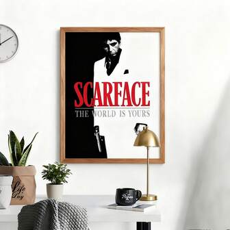 Tablou pe pânză "Lumea este a ta" - Imprimeu de poster de film clasic pentru decor în sufragerie, dormitor, birou și sufragerie, fără ramă