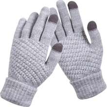 Women's Winter Touch Screen Gloves Cold-Proof Warm Winter Warm Gloves Korean Style Gloves Fleece Thickening Cycling Gloves Warm Fleece-Lined Gloves Elastic Cuffs Suitable For Skiing And Outdoor Use - Xám - Xem 9