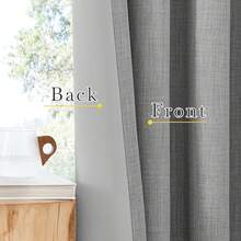 2025  Bedroom Curtains 2 Panels Sets Faux Linen Textured, Pinch Pleated Room Darkening Light/Heat Blocking Window Drapes Thermal Insulated For Living Room, Angora, W50 X L108, 2 Panels - 淺灰色 - 查看 6
