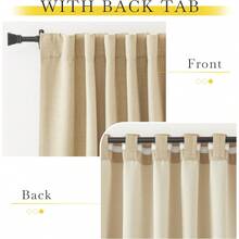 2025  Bedroom Curtains 2 Panels Sets Faux Linen Textured, Pinch Pleated Room Darkening Light/Heat Blocking Window Drapes Thermal Insulated For Living Room, Angora, W50 X L108, 2 Panels - 麥片 - 查看 7