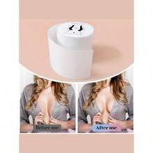 1 Roll Of Transparent Bandage 5 Meters Long, 10 Pieces Of Disposable Non-Woven Round Nipple Stickers - Thông thoáng - Xem 5