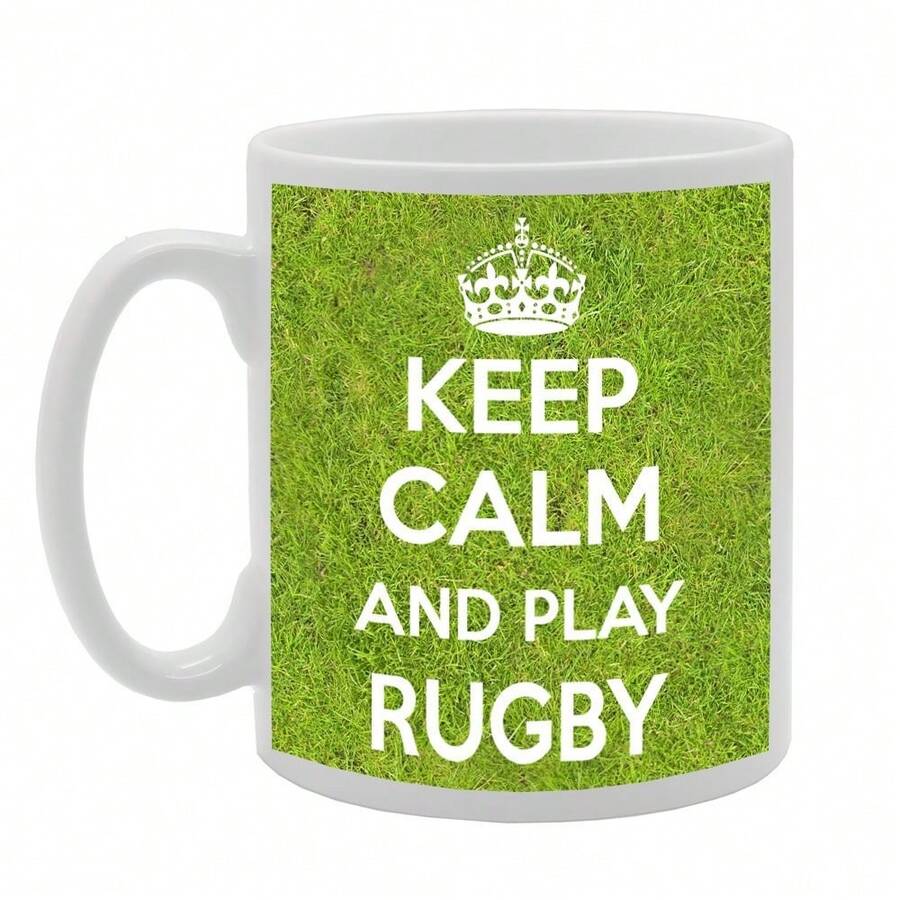 Coralgraph Keep Calm And Play Rugby Printed Tea Coffee Ceramic - Funny Printed Coffee Mug - Great Gift Idea MG558 - 白色 - 查看 1