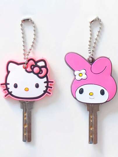 Protector de llavero de Hello Kitty y My Melody de Sanrio, soporte portátil para llaves para bolsos - ¡regalo perfecto para Navidad, Pascua, cumpleaños y talla grande!