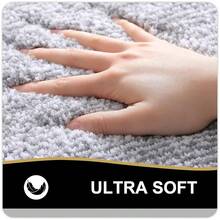 OLANLY Toilet Rugs U-Shaped 24x20, Extra Soft And Absorbent Microfiber Bathroom Rugs, Non-Slip, Machine Wash Dry, Pl 11ush Shaggy Contour Bath Mats For Toilet Base (Grey And White){Inchcolor_nameinch:InchGreyandWhiteinch,Inchsize_nameinch:Inch24\Inchx20\InchContourRuginch} - 灰白 - 查看 4