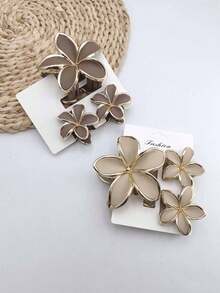 3/6pcs Set Solid Color Street Style ABS Plastic Hair Claw, Suitable For Daily Wear,Festival,Party - Multicolor - View 6