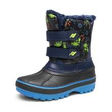 Kids Snow Boots For Boys And Girls, Water-Resistant Winter Ankle Boots With Anti-Slip Sole, Warm Cozy Thermal Footwear For Toddler Little Big Kid Outdoor Sport - 綠色 - 查看 4