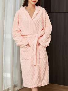 Ultra-Soft Flannel Bathrobe - Extra Long & Thick, Cozy Warm Loungewear For Autumn/Winter, Machine Washable
