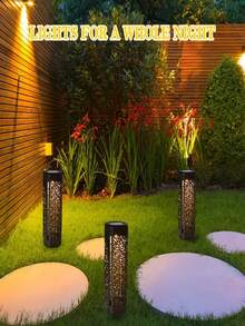 Solar Garden Floor Lamp, Outdoor Pathway Lights, Automatic LED Halloween Christmas Decoration Landscape Lighting, 300mah,Suitable For Courtyard, Courtyard, Garden, Path, Lawn, Street, Party And Festival Decorations - 8pcs - 查看 8