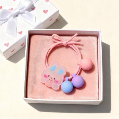 Paquete individual, alta elasticidad y resistencia, fácil de estirar y no deformable, lazos para el cabello con estilo de dibujos animados lindos, especialmente para coletas/trenzas, fiesta de cumpleaños, actividades padres-hijos, atuendos festivos (uso en todas las estaciones)