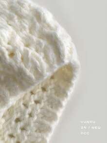 1 件女士纯色厚针织护耳拉法帽，秋冬新款保暖修脸针织帽，简约纯色拉法帽针织保暖耳罩头饰