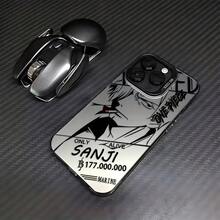 Popular Anime New Sanji Series Cool Phone Case Compatible With  17 16e 16 15 14 13 12 11 Mini Pro Max Air X XR XSMAX 8 7 Plus Shockproof Matte Back Cover, Everyday Case, Anime Design, Injection Molding, Durable Material, Slim Protective Case,  User, Anime Fans - 黑色 - 查看 2