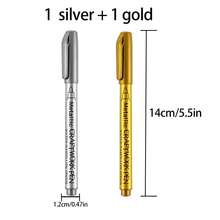 1pc/2pcs/4pcs Gold/Silver Craft Sign-In Pen, Paint Pen, DIY Hand-Painted Graffiti Pen, Signature Pen, Marker Pen, Suitable For Glass Bottle, Wine Glass, Wedding Signing, Wood, Metal Signing, Applicable To Various Materials