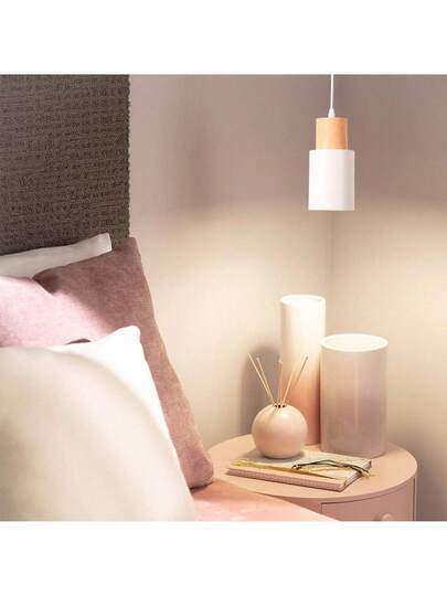 Alpinaluz "KIRA" Hang Lamp In Wit Metaal Hout Sc inavian Moderne E27 view 8