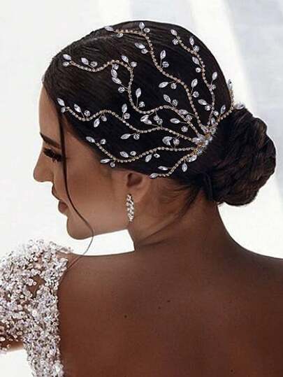 1pc Elegant Women's Crystal Hair Comb, Bridal Wedding Headpiece, Suitable For Ladies' Ball, Party, And Event Accessories,Gifts,Travel,Gifts For Women,Hair Stuff,Stocking Stuffers