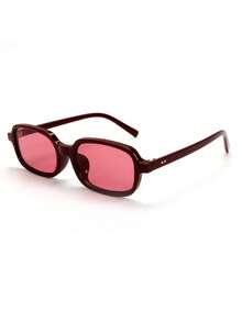 1 Stück kleiner Rahmen verschiedene Formen modische Retro-Brille, vielseitig für Herren und Damen, weinrote Brille, geeignet für den täglichen Gebrauch, Straßenfotografie, Eifersucht, Ah, Reisen, Sommer, Strand, Damenmode, Herbst- und Winteroutfit, Festival/Geburtstag/Freundin Geschenk - Bordeaux - Übersicht 6