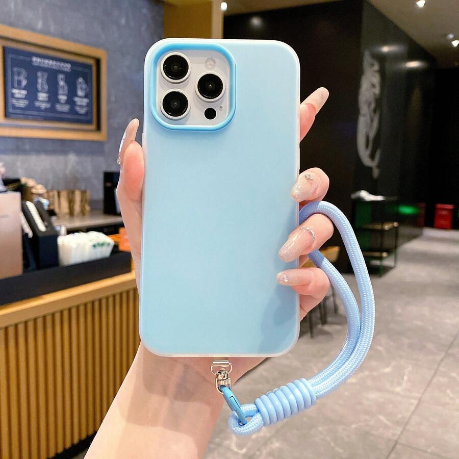 1条蓝色圆形手链，1个双层TPU+PC果冻保护手机壳，厚度2.5毫米，时尚耐用，男女皆宜，夏季理想之选，简约粉彩色系，兼容 11/12/13/14/15/16/16 Pro/16 Pro Max/17/17 Pro/17 Pro Max，Galaxy