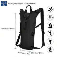 Men's And Women's Outdoor Water Bag Backpack | 3L | Adjustable Straps | Wear-Resistant | Durable Water Replenishment Backpack, Suitable For Hiking, Cycling, Mountaineering, Running, Halloween, Christmas, Thanksgiving Gifts - 黑色 - 查看 5