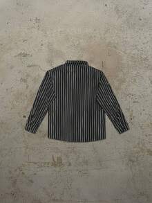 Men's Striped Long Sleeve Shirt, Fashionable Casual Style, Suitable For Spring And Autumn - Black - View 4