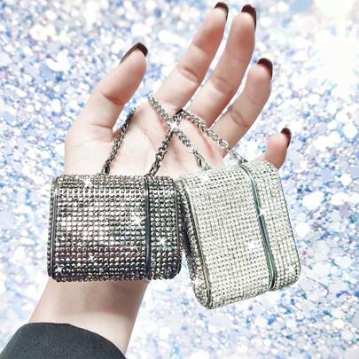 钻石闪耀耳机盒，兼容 Pro 3；手链式耳机盒，兼容 Pro 2/Pro；送给女性的最佳礼物；女神节