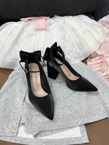 Stile principessa, nuovi tacchi basic in materiale morbido e confortevole, adatti per ragazze, ideali per feste ed eventi, per tutte le stagioni - nero - Visualizzare 12