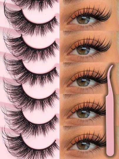 14 Pairs Russian Strip Lashes, Natural Looking Soft & Fluffy Mink Lashes, 3D False Eyelashes, Russian Volume Eyelashes, Fake Eyelashes, Dramatic Messy Mink Lashes, Wispy Long Foxy Eye Lifting Look, Eyelash Extension Kit, Full Eyelash Strip To Lengthen & Volumize The Outer Corner Of Your Eye, Paired, Perfect For Halloween, Christmas, New Year's, Beauty & Health, Personal Care, Festive Glam Beauty.