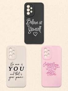 3件套多色字母印花手机壳，带摄像头保护，兼容和Galaxy智能手机 - 彩色 - 查看 39