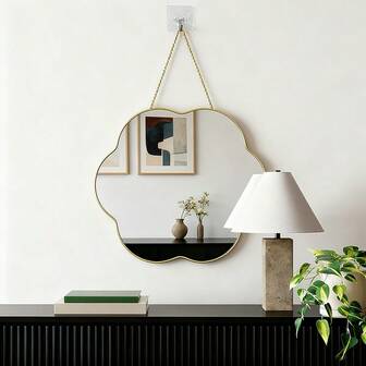 1pc Gold Decorative Mirror, Round Wall Mounted Mirror With Gold Frame And Wooden Backing, Suitable For Bathroom, Vanity, Entryway, Living Room, Wall Decor