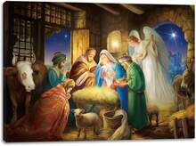 2025 Christmas Canvas Wall Art Print 12" X 16" With Timer | LED Lighted Design - Nativity - View 6