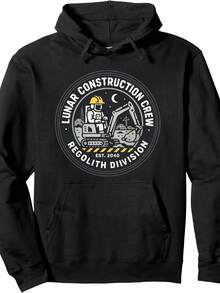 Lunar Construction Crew Regolith Division Pullover Hoodie,Christmas Thanksgiving New Year Birthday Hoodie Gifts For Mom Dad Men Women Friends, Black Soft Fabric - Style 5 - View 1