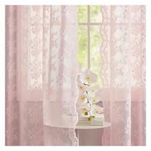 Pink Lace Curtains 108 Inches Long 2 PanelsCute Floral Sheer Curtains For Sliding Door Backdrops Romantic PricessGirl Room Decor Light Filtering 52 X 108 Inch Ilight Pink - Multicolor 618 - View 2