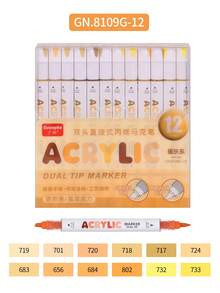 GuangNa 12/72/240colour Dual-Tip Acrylic Markers For Rock Painting, Ceramics, Wood, Plastic, Calligraphy, Card Making - Multicolor - View 20