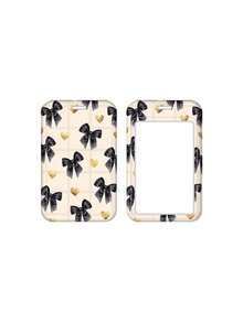 1pc ABS Black Heart & Bow Keychain Pendant, Bag Charm, ID/Card Holder, Suitable For Gifts And Daily Use - Multicolor - View 4