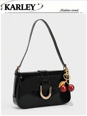 Vintage Style Red Vixon Purse, Faux Leather Small Square Bag, Versatile Shoulder/Underarm/Crossbody Bag With Metal Clasp, Detachable 2 Straps, Suitable For Girls, Women, Students, Office Workers - Encore Red