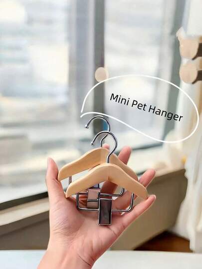 1 pieza/2 piezas Mini percha de ropa de madera con pinzas de acero inoxidable - Pinzas para colgar ropa de niños, organizador de armario, uso versátil para ropa de bebé, toallas, sombreros, ropa de mascotas, guantes y otros artículos pequeños, percha para ropa de mascotas