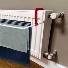 ZYLX SHOPPING - Tendedero Metálico Radiador/Balcón | 50*33 cm y 63*49  cm | Plegable con Ganchos de Plástico Resistentes - 63*49cm rojo - Ver 4