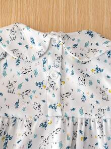 2件套新生女宝宝可爱时尚长袖连体衣和帽子，春秋季