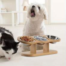 15° Tilted Stainless Steel Dog Bowl - Anti-Spill Anti-Slip Elevated Feeder, Suitable For Cats & Dogs, Ergonomic Design Promotes Healthy Eating And Digestion - Multicolor - View 4