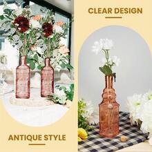 BULK PARADISE Assorted Reddish Glass Bottles With Corks 6 Pack 2.5in X 9in 16oz