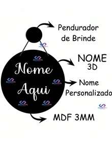 Enfeite Porta Maternidade Urso Aviador Aquarela 4 - Decoração quarto infantil - bebê. Nome personalizado em 3d. Pendurador Incluso. Guirlanda Redonda. - Mod 1 - Visão 2