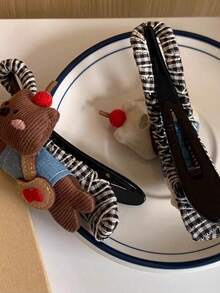 1pc Vintage Fabric Button Bow Hair Clip For Women - A Simple And Elegant Hair Accessory With A Classic Touch, Claw Clips, Hair Slide, Hair Barrettes, Hair Accessories - Multicolor - View 10