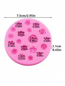 1pc Pink Liquid Silicone Material Silicone Mold, Realistic Mini Rose, Chrysanthemum, Sunflower Jewelry Accessory, Suitable For Making Shoe Flowers, Hair Clips, Scrunchies, Phone Cases, Decorative Accessories - Pink - View 3