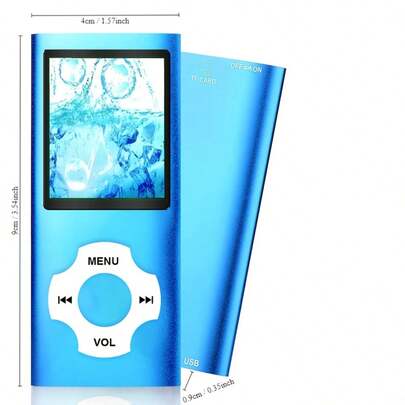 Portable MP3/MP4 Player With Video Playback, FM Radio, USB Connectivity, Supports MP3, LED Display, Micro SD Slot, 150mAh Lithium Polymer Rechargeable Battery - Multifunctional Digital Media Player With Earphones And Data Cable-No Card