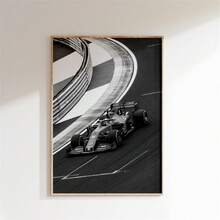 1 张大奖赛海报，F1 赛车帆布墙画，黑白赛道印刷品，赛车运动海报，家居或工作室墙面装饰，无框 - 彩色 - 查看 8