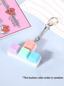 1个极简彩色键盘手指玩具,4键立方体钥匙扣,缓解压力,可用作钥匙扣、车钥匙扣、包包挂件,键盘按键设计,成人手指钥匙扣,手指按压钥匙扣,放松钥匙扣,专注放松挂绳钥匙扣,生日礼物,派对礼物,节日礼物。带证件卡套挂绳,汽车配件,包包挂件,圣诞礼物,送给老师、朋友、姐妹的创意礼物。 - 彩色 - 查看 21