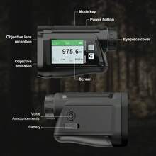 Nohawk Multifunction Voice Broadcast Rangefinder, Suitable For Golf And Hunting, With Distance, Speed And Golf Ball Trajectory Compensation Modes - Black - View 4