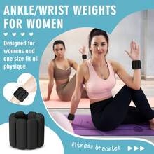 2-Pieces Wrist And Ankle Weight Set, Waterproof Silicone Weights, Adjustable Strength Exercise Fitness Equipment, Adjustable Wrist And Ankle Weights For Men And Women (1 Lb Or 2 Lb Each), 2-Piece Wearable Silicone Bands, Perfect For Walking, Yoga, Gym, Arm And Leg Exercises - 黑色 - 查看 3