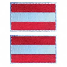 2 PCS  Austria Flag Patches Embroidered Tactical Military Patch Morale Patch Applique Fastener Hook And Loop{Inchcolor_nameinch:InchAustriainch} - Austria - View 1