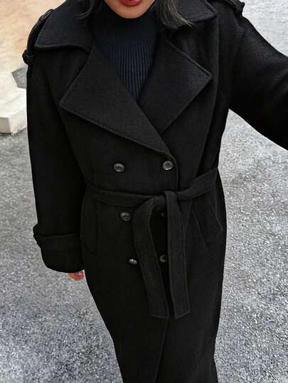 DEEKA Sonbahar/Kış Yeni Kadın Modası Klasik Kruvaze Rüzgarlık Mont