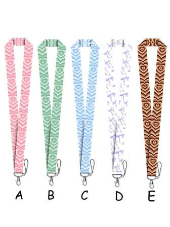 1件装多巴胺色/心形挂绳证件套，适合医护人员/学生/女性，可作钥匙扣和项链，四季皆宜，日常可用，可作礼品袋挂饰、汽车挂件、教师礼物、朋友礼物、姐妹礼物。